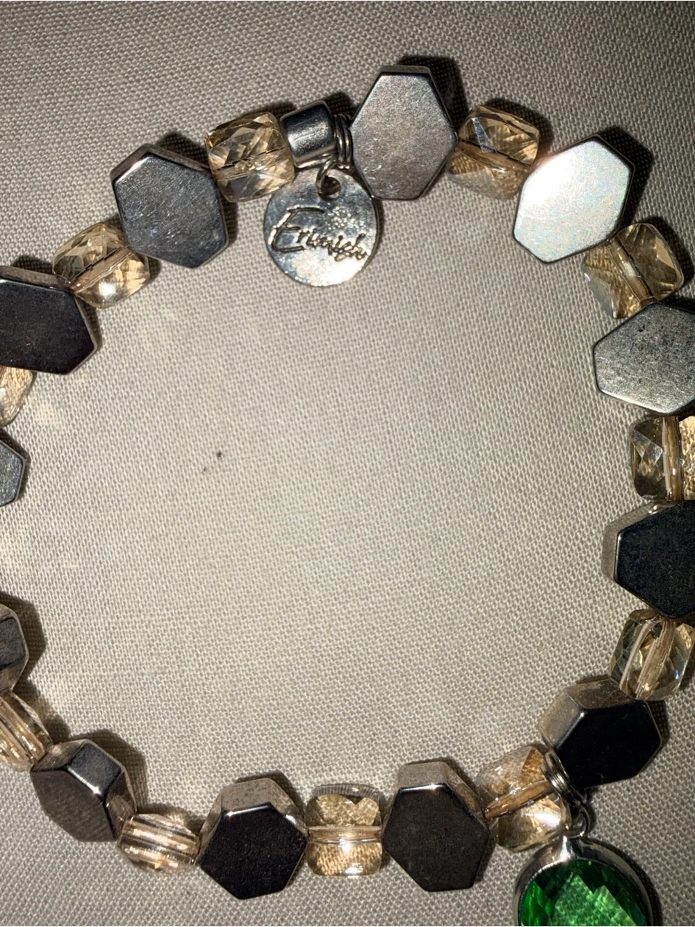 Vintage-Inspired Green & Silver Beaded Erimish Bracelet Set